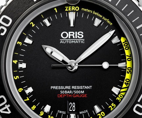 Front of the oris diving watch