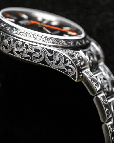 Side of Rolex Milgauss 116400 customized watch 02