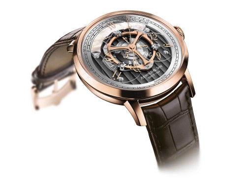 Side of Arnold & Son new Golden Wheel watch 