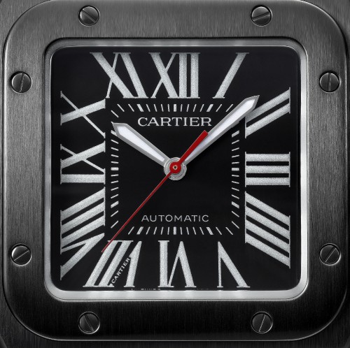 Cartier Santos 100 Carbon watch dial
