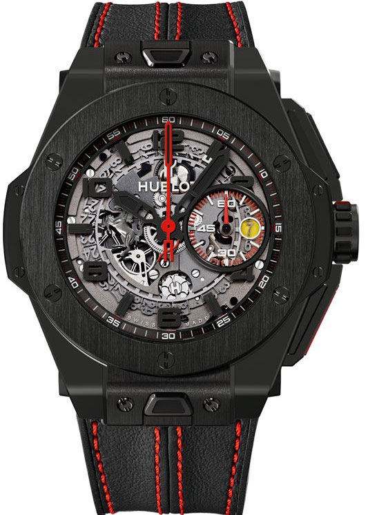 Hublot Ferrari All Black Automatic Openwork Dial Black Ceramic Men’s Watch (401.CX.0123.VR)