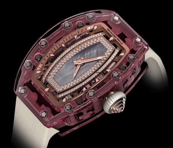 Elegant Ladies Diamonds Watch-Richard Mille RM 07-02 Pink Lady Sapphire