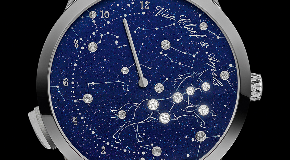 Elegant Van Cleef & Arpels Midnight Nuit Lumineuse Astronomical Jewellery Watch