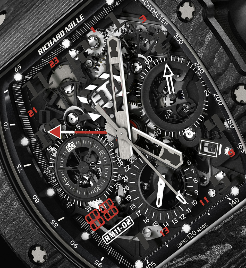 Richard Mille RM 11-02 Automatic Flyblack Chronograph Dual Time Zone Jet Black Limited Edition Watch Watch Releases 