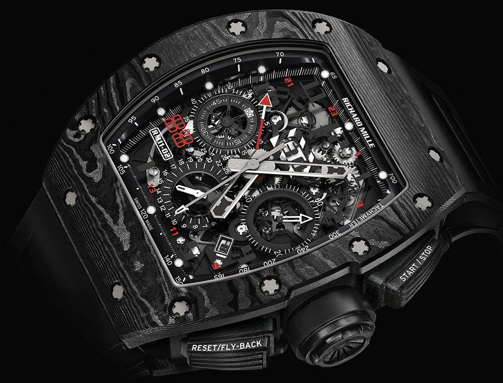 Richard Mille RM 11-02 Automatic Flyblack Chronograph Dual Time Zone Jet Black Limited Edition Watch Watch Releases 