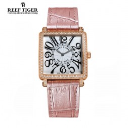Reef Tiger Coco Rose Master Square Women’s Wrist Watch  represents the delicacy and fortitude of woman