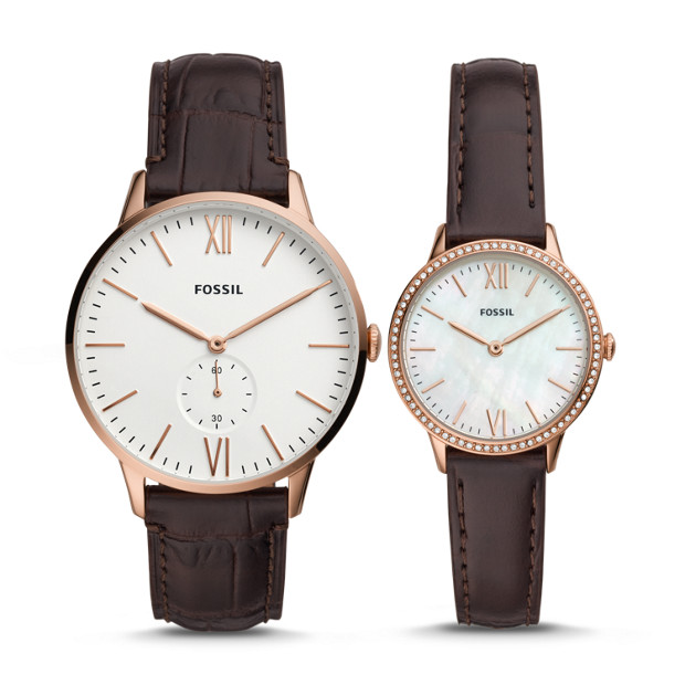 The Addison watch has a mother-of-pearl dial set with precious stones